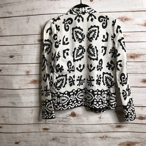 Richard Malcolm Petites Black & White Linen Jacket - Picture 2 of 8